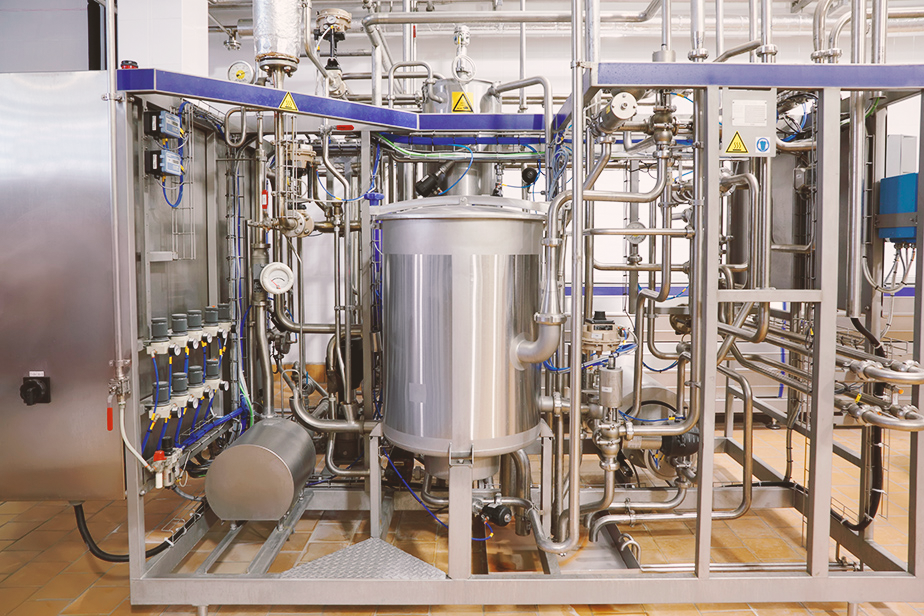 Assembled and piped process skid with valves, gauges and instrumentation